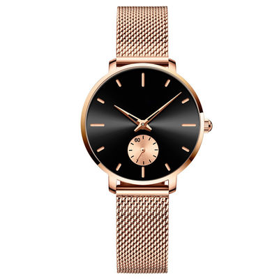 OEM Simple Wrist Watches For Ladies 2needle 33mm Diameter Zinc Alloy Case