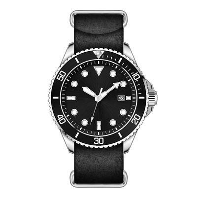 Sandblasted Mens Automatic Wrist Watches , PVD plating black steel strap watches