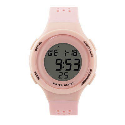 Colorful LCD Digital Hand Watch With Original Silicone Rubber Strap