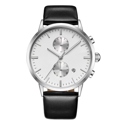 Mens Chronograph Calendar Watch Casual Quartz PE90 Movement Black Digital Sports Watch