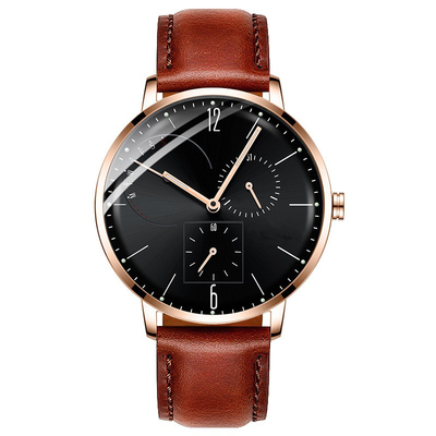 Casual Men'S Luxury Stainless Steel Watches Jewelry Buckle Mineral Tempered Glass Mirror