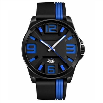 Casual Large Dial Mens Wrist Watches Quartz Movement Zinc Alloy Silicone Strap