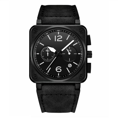 Genuine Leather Men'S Multifunction Watches Wear Resistant 3ATM Waterproof OEM