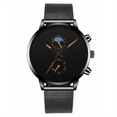 Stainless Steel Mesh Bracelet Watch 30m Life Waterproof Men'S Casual Mesh Watches