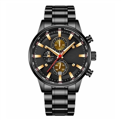 Sapphire Glass Mirror Men'S Multifunction Watches 30m Waterproof Steel Band Men Watch