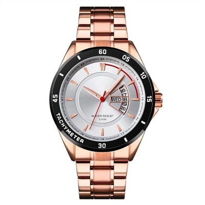Calendar Stainless Steel Quartz Wrist Watch 220mm Bracelet Men Luxury