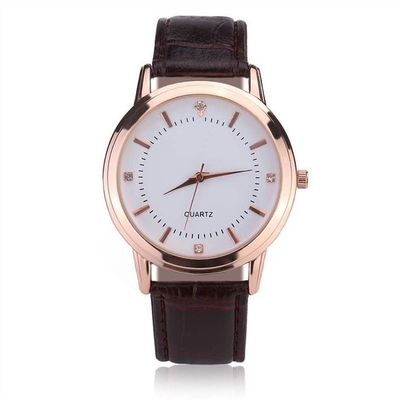 Diamond Bracelet Couple Quartz Watch Alloy Leather For Ladies Needle Buckle