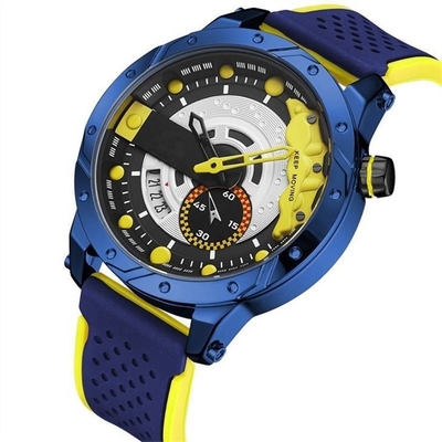 Silicone Digital Alloy Quartz Wrist Watch Led Sports Triple Date Calendar Casual