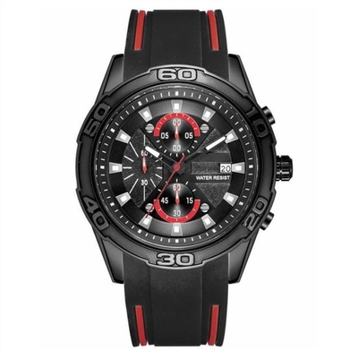 Digital Silicone Alloy Quartz Rubber Band Mens Watches With Strap Chronograph