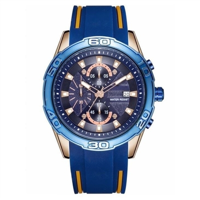 Digital Silicone Alloy Quartz Rubber Band Mens Watches With Strap Chronograph
