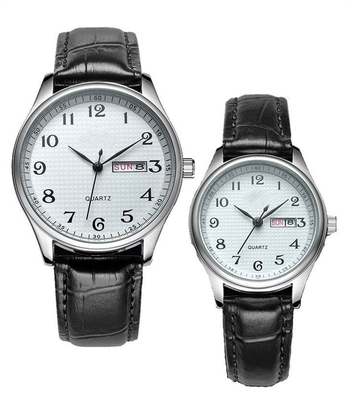 Waterproof Bottom Cover Men'S Analog Quartz Watch Leather Strap Couple Quartz Watch
