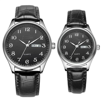 Waterproof Bottom Cover Men'S Analog Quartz Watch Leather Strap Couple Quartz Watch