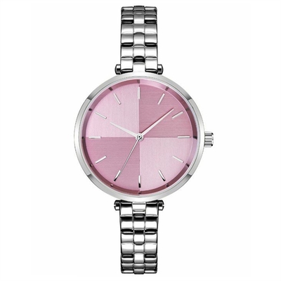 Women'S Stainless Steel Waterproof Watch Quartz Movement Plexiglass Mirror