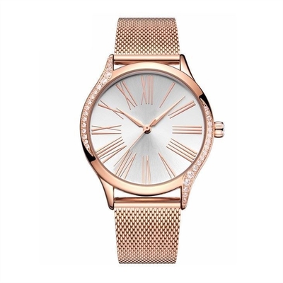 Solid Steel Buckle Women'S Quartz Stainless Steel Watch Diamond Casual Watches