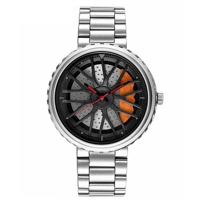 Staggered Layered Stainless Steel Quartz Wrist Watch Men'S Water Resistant Watches