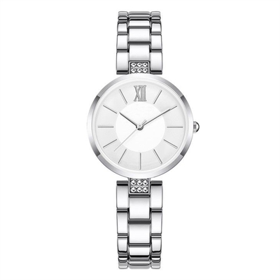 Quartz Movement Stainless Steel Belt Watch Diamond Metal Mesh Watch Band