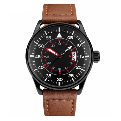Leather Strap Men'S Casual Sport Watches Quartz Movement Minimalist Sports Watch