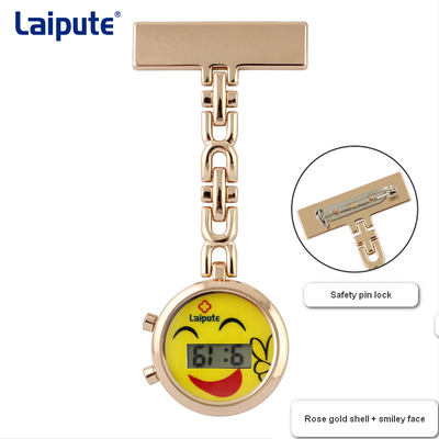 Cute Digital Nurses Clip On Fob Watch 27mm Case Zinc Alloy Waterproof
