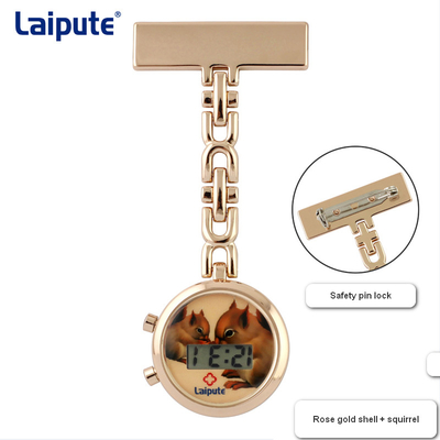 Cute Digital Nurses Clip On Fob Watch 27mm Case Zinc Alloy Waterproof