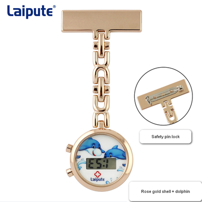 Cute Digital Nurses Clip On Fob Watch 27mm Case Zinc Alloy Waterproof
