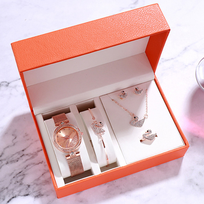 Milan Strap Ladies Watch And Bracelet Set Women'S Watch And Bracelet Gift Set