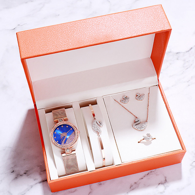 Milan Strap Ladies Watch And Bracelet Set Women'S Watch And Bracelet Gift Set