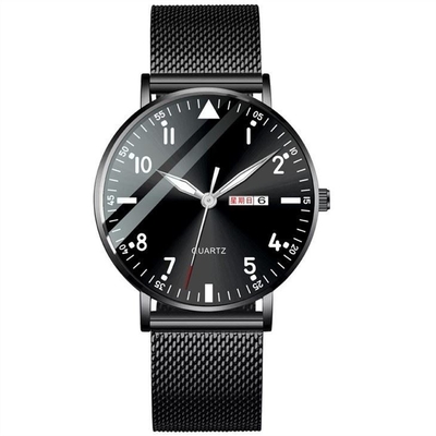 Round Dial Simple Stylish Men'S Watches Stainless Steel Classic Simple Watches