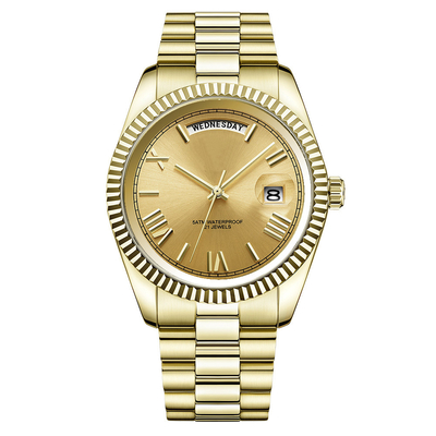 Sapphire Glass Men'S Mechanical Movement Watches 50 Meters Water Resistant