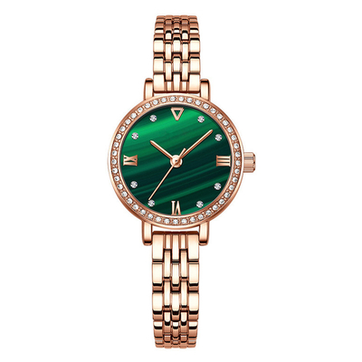 Sapphire Glass Women'S Luxury Diamond Watches Stainless Steel Strap Alloy Case