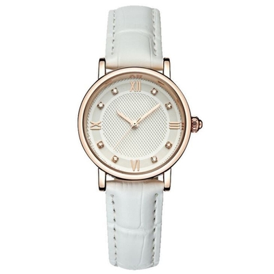 Life Waterproof Classic Leather Band Watch Quartz Movement Diamond Watch