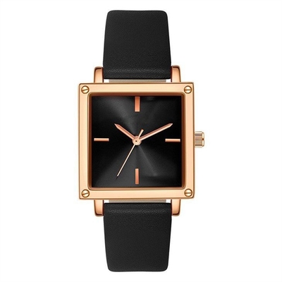 Leather / Mesh Strap Women Quartz Wrist Watch 30M Life Waterproof Square Non Scale Dial