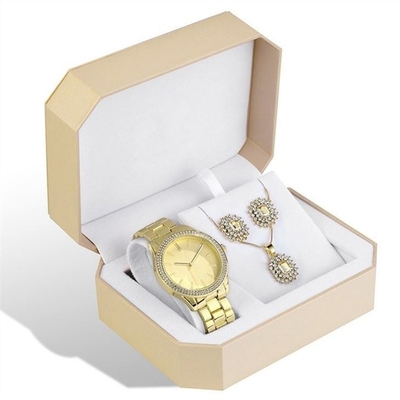 Rose Gold Bracelet And Watch Set Quartz Movement Women'S Watch And Bangle Set