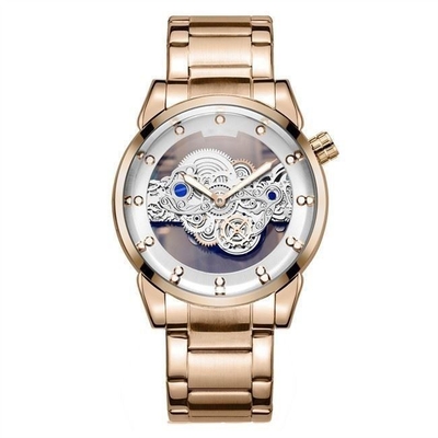 Stainless Steel Hollow Skeleton Watch Luxury Automatic Watches For Men