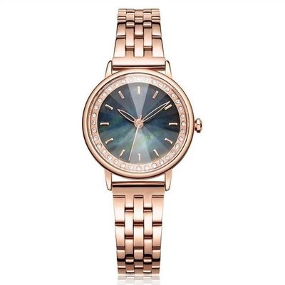 Waterproof Women'S Gold And Diamond Watches Quartz Movement Ladies Dress Watches