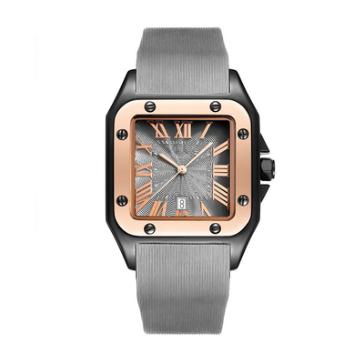Square Silicone Strap Quartz Wrist Watch Waterproof Roman Vintage