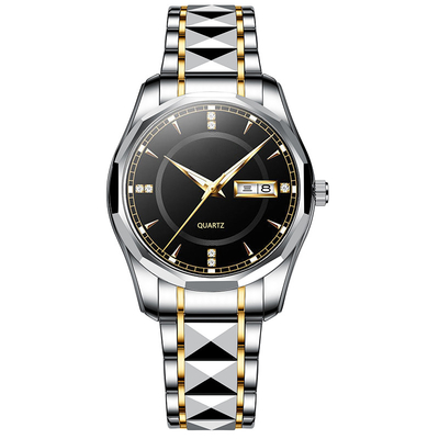 Tungsten Steel Calendar Quartz Watch Waterproof Men'S Wrist Watches