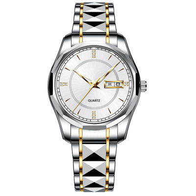 Tungsten Steel Calendar Quartz Watch Waterproof Men'S Wrist Watches