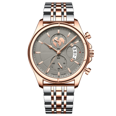 Sport Style Stainless Strap Watch Big Dial Quartz Wrist Watches For Men