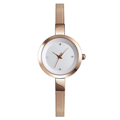 Waterproof Women'S Stainless Steel Bracelet Watch Mineral Reinforced Glass Dial Window