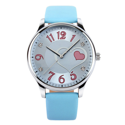 Trendy Heart Shaped Girls' Quartz Watch Waterproof Folding Clasp With Safety