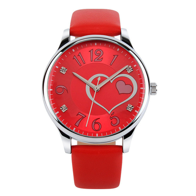 Trendy Heart Shaped Girls' Quartz Watch Waterproof Folding Clasp With Safety