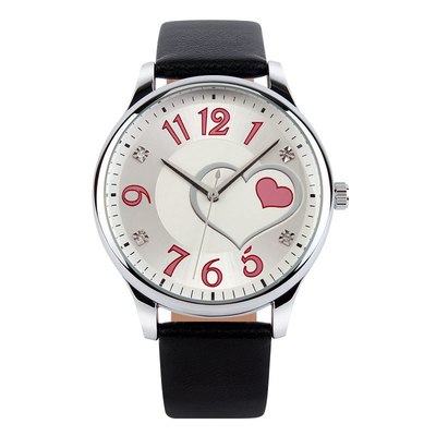 Trendy Heart Shaped Girls' Quartz Watch Waterproof Folding Clasp With Safety