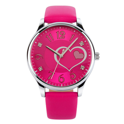 Trendy Heart Shaped Girls' Quartz Watch Waterproof Folding Clasp With Safety
