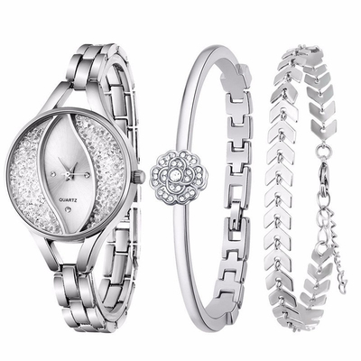 CE ROHS Fashion Ladies Quartz Watch Diamond Bracelet Set