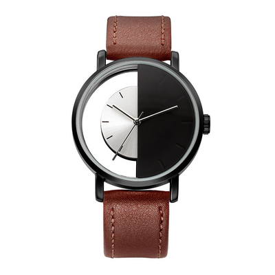 Special Design Casual Quartz Watch Semi Transparent Dial For Men