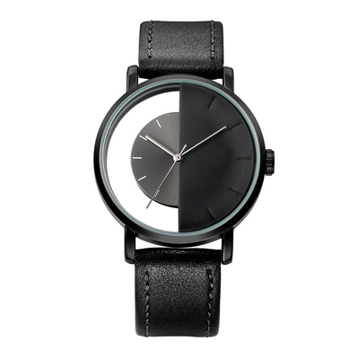 Special Design Casual Quartz Watch Semi Transparent Dial For Men