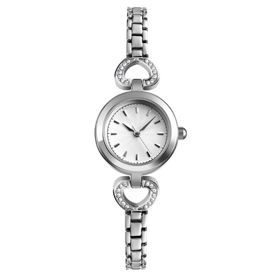 Fine Grinding Stainless Steel Quartz Wrist Watch Diamond Encrusted Dial