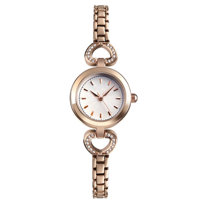 Fine Grinding Stainless Steel Quartz Wrist Watch Diamond Encrusted Dial