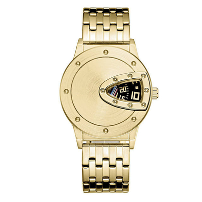 Functional Stainless Steel Timepiece with Quartz Movement and Time Display