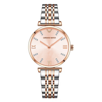 Womens Stainless Steel Quartz Wrist Watch with Time Display Function
